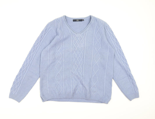 Isle Essentials Womens Blue  Knit Pullover Jumper Size 18