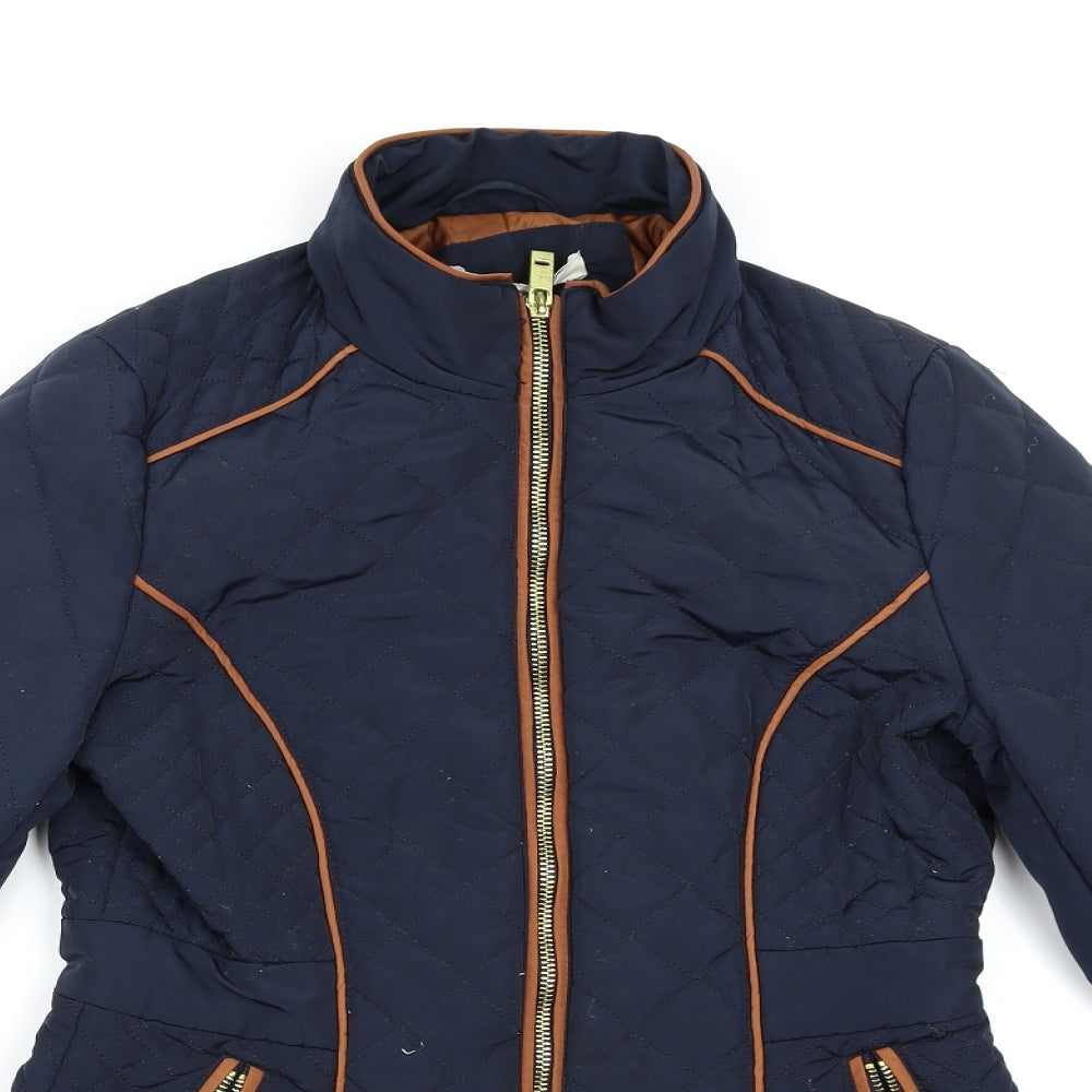 Womens UK Size 8 H&M Blue Overcoat