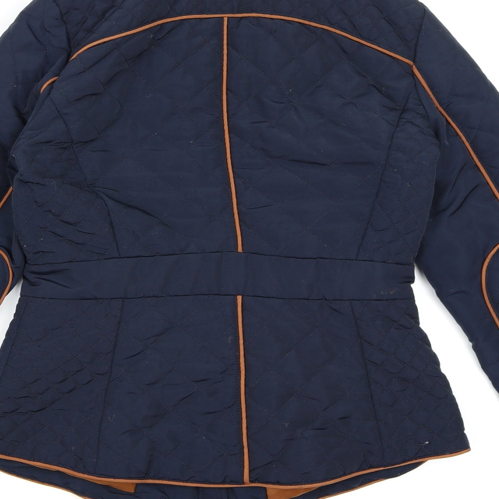 Womens UK Size 8 H&M Blue Overcoat