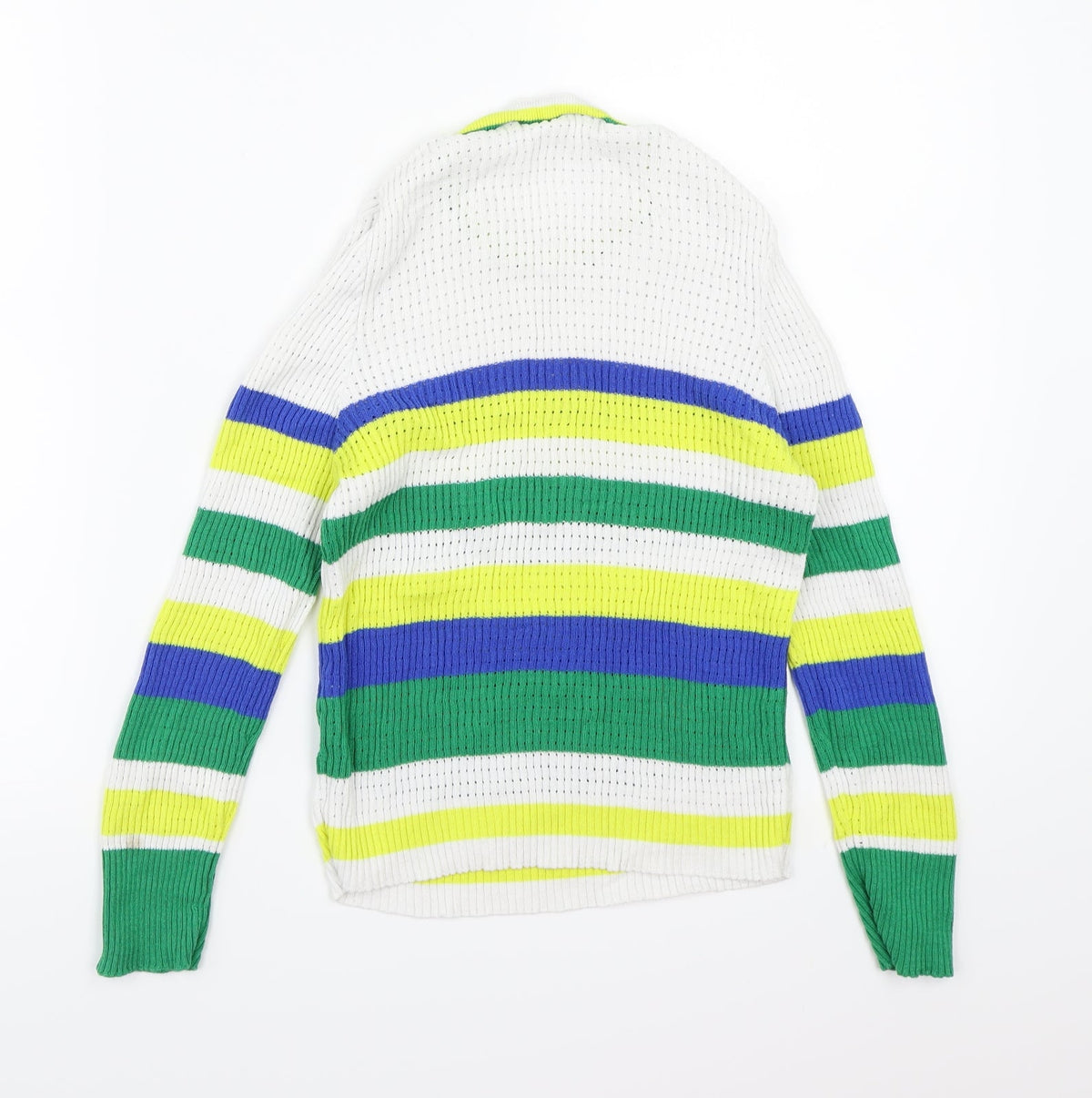 Stradivarius Womens White Striped Knit Pullover Jumper Size S