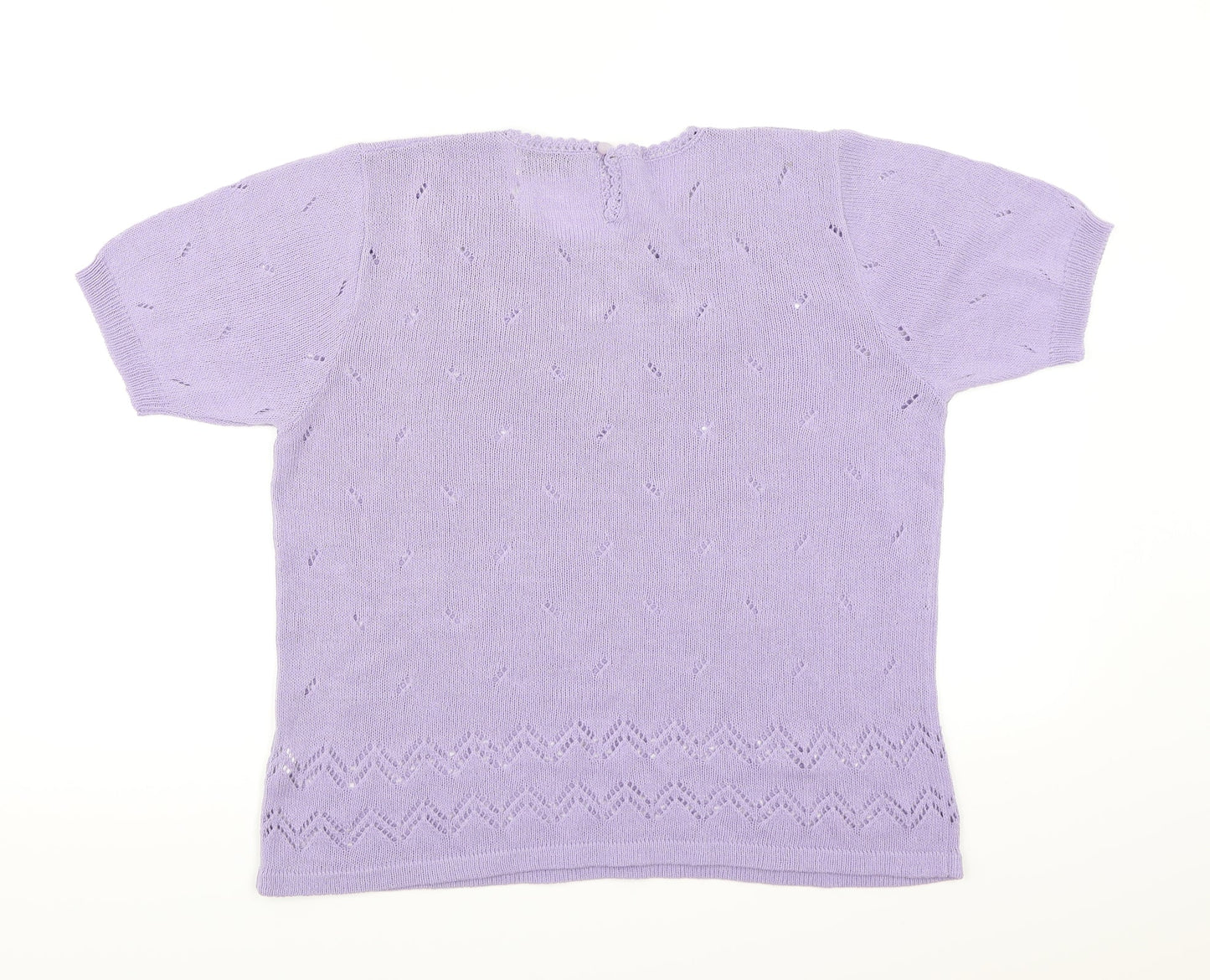 Affections Womens Purple  Knit Pullover Jumper Size M