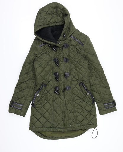 Womens UK Size 6 NEXT Green Quilted Coat