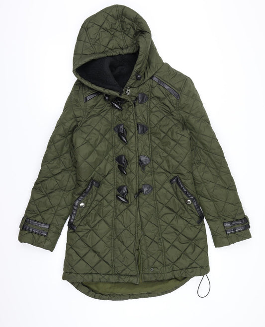 Womens UK Size 6 NEXT Green Quilted Coat