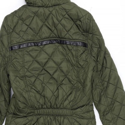 Womens UK Size 6 NEXT Green Quilted Coat