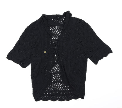 Preworn Womens Black  Knit Shrug Jumper Size 16