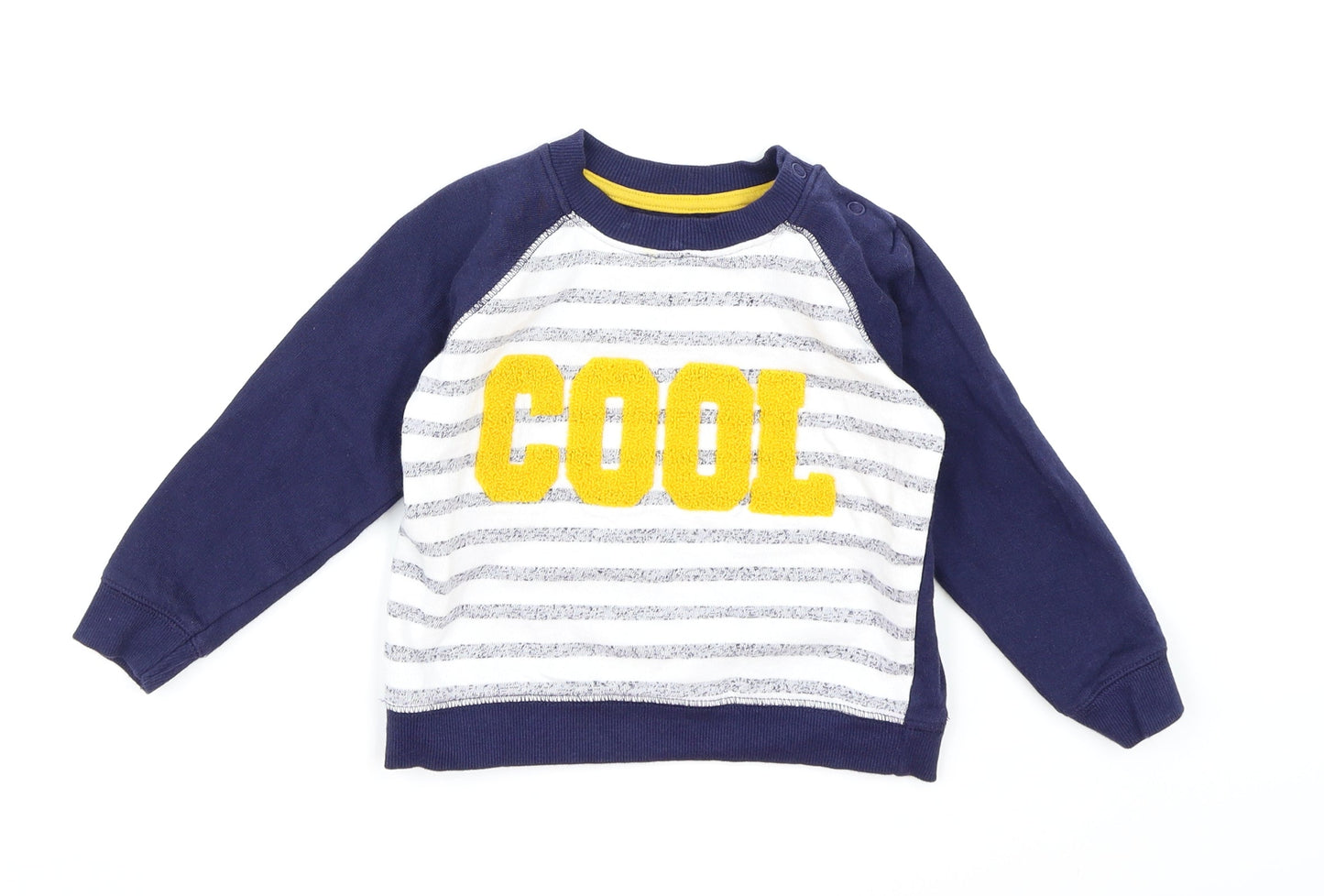 Nutmeg Boys Blue Striped Jersey Pullover Jumper Size 12-18 Months  - Sweatshirt
