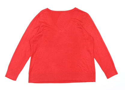 BHS Womens Red  Knit Pullover Jumper Size 22