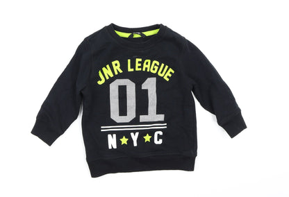 George Boys Black  Jersey Pullover Jumper Size 18-24 Months