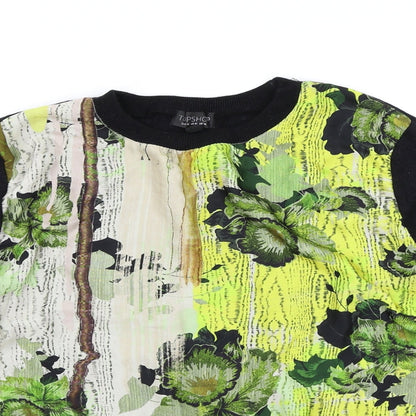 Topshop Womens Beige Floral  Pullover Jumper Size 14