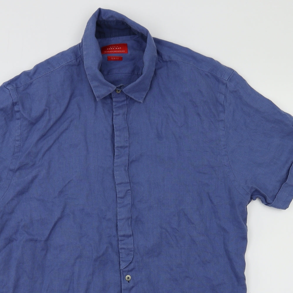 zara man Mens Blue    T-Shirt Size L