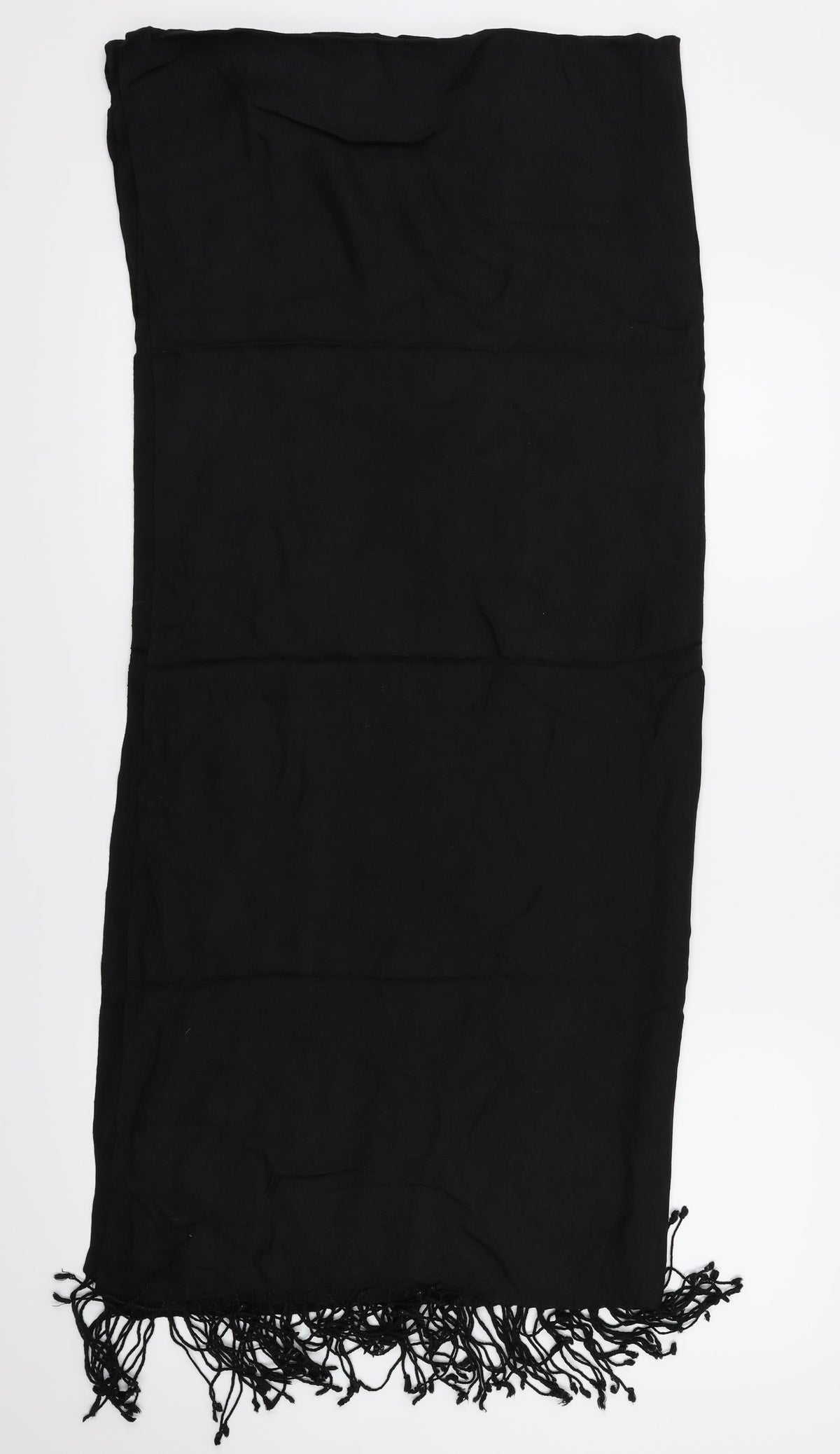 Front view of Preworn unisex black scarf