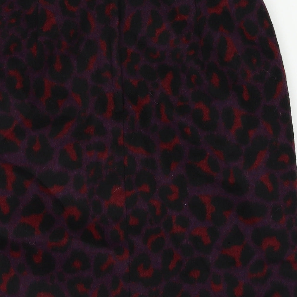 New Look Womens Purple Animal Print  A-Line Skirt Size 8
