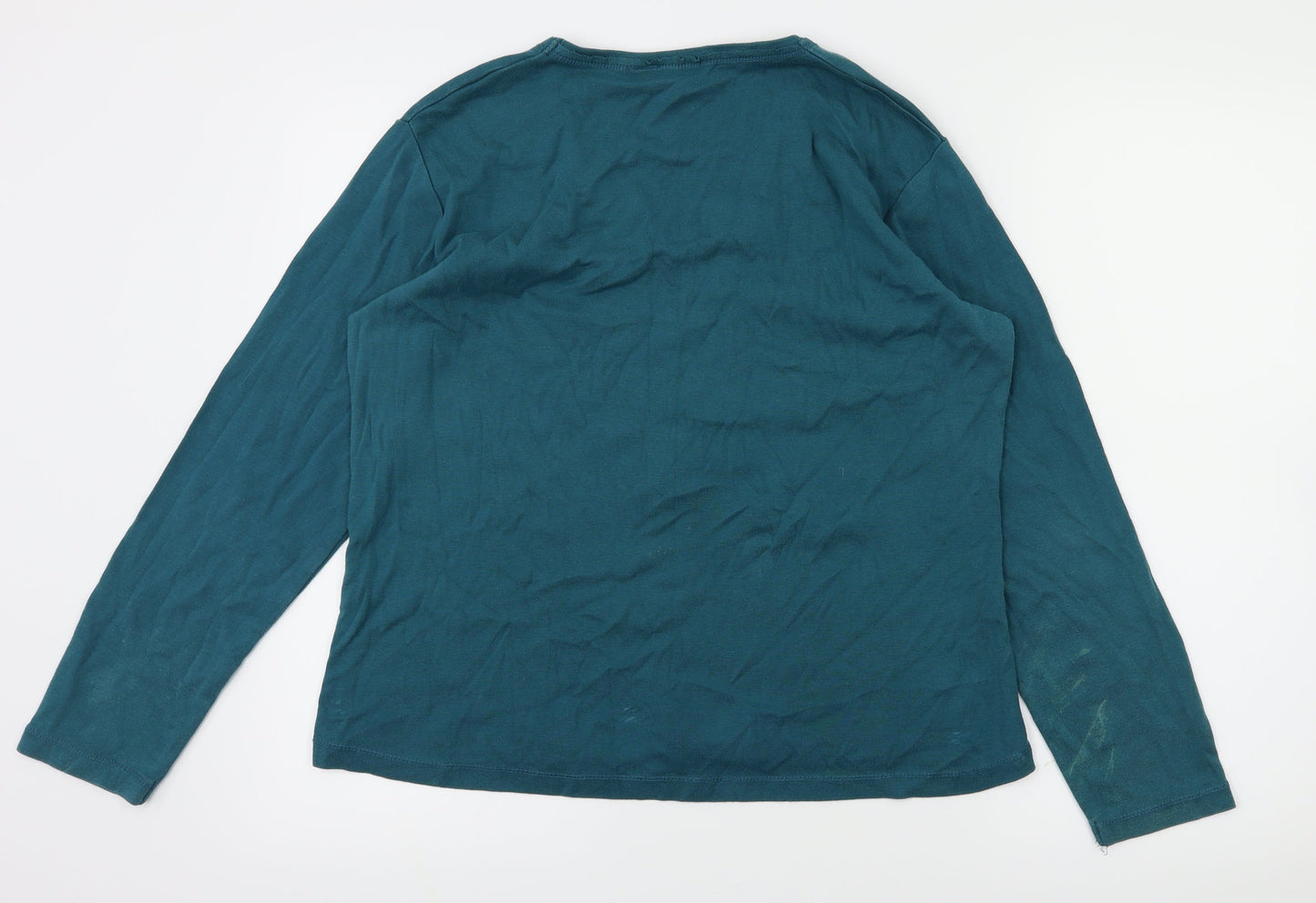Womens UK Size 16 Mia Moda Green Basic T-Shirt