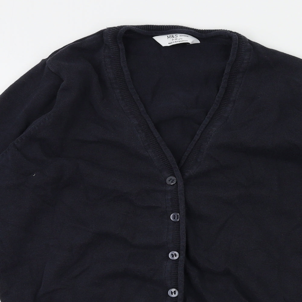 M&S Girls Blue   Cardigan Jumper Size 9-10 Years