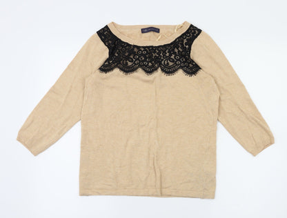 Womens UK Size  M&S Beige Basic T-Shirt