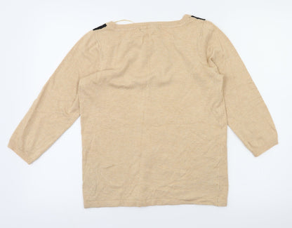 Womens UK Size  M&S Beige Basic T-Shirt