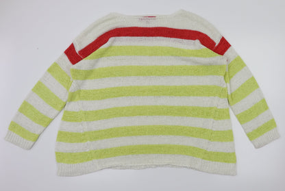 Together Womens Multicoloured Striped  Pullover Jumper Size 16