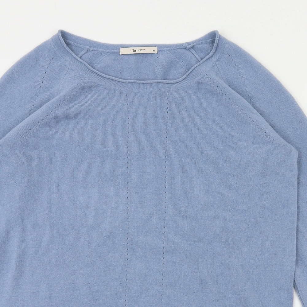 TU Womens Blue   Basic T-Shirt Size 10