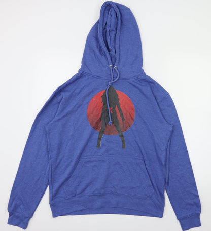 Mens UK Size M Lane Seven Blue Pullover Hoodie