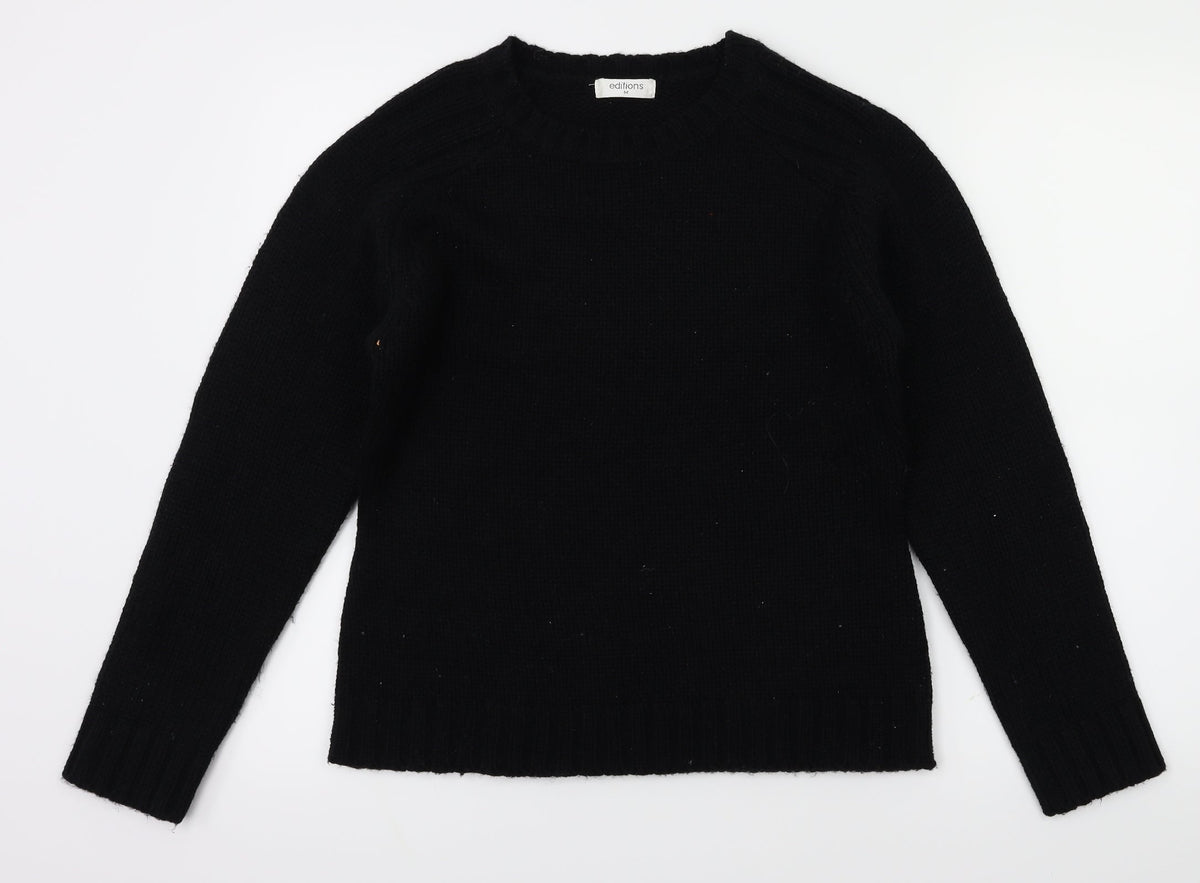 editions Womens Black   Pullover Sweatshirt Size M
