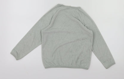 H&M Girls Blue Houndstooth  Pullover Jumper Size 5-6 Years