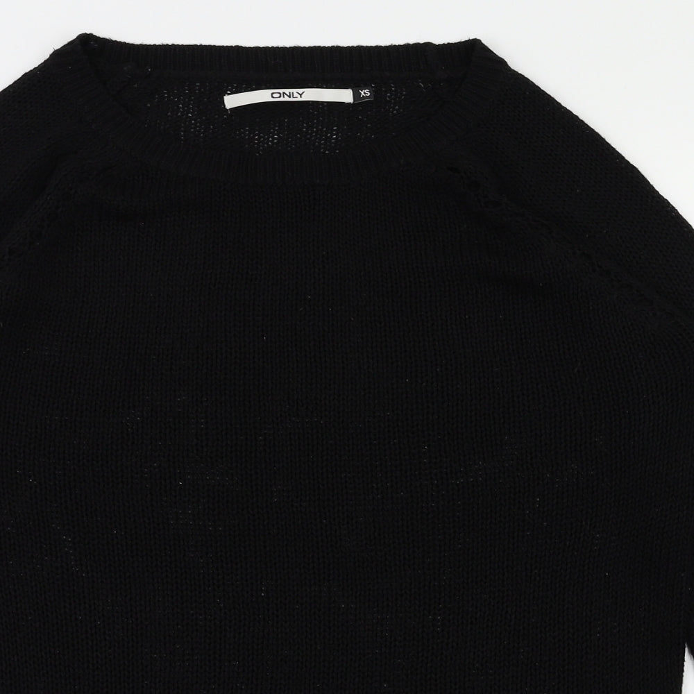 Womens UK Size XS Only Black Basic T-Shirt