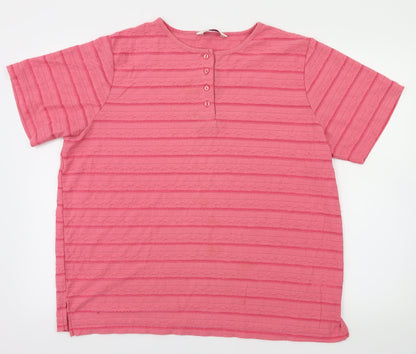 Womens UK Size L Bonmarché Pink Basic T-Shirt