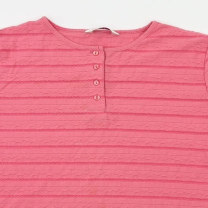 Womens UK Size L Bonmarché Pink Basic T-Shirt
