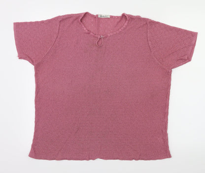 Womens UK Size 18 Berkertex Pink Basic T-Shirt