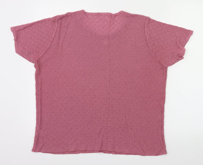 Womens UK Size 18 Berkertex Pink Basic T-Shirt