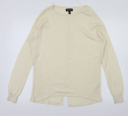 Womens UK Size 8 Topshop Ivory Basic T-Shirt