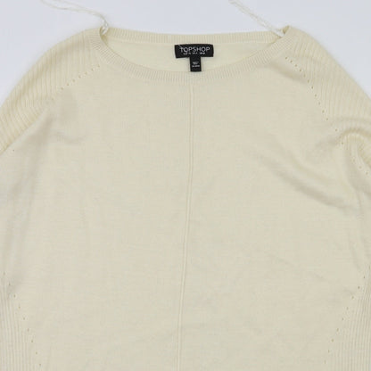 Womens UK Size 8 Topshop Ivory Basic T-Shirt