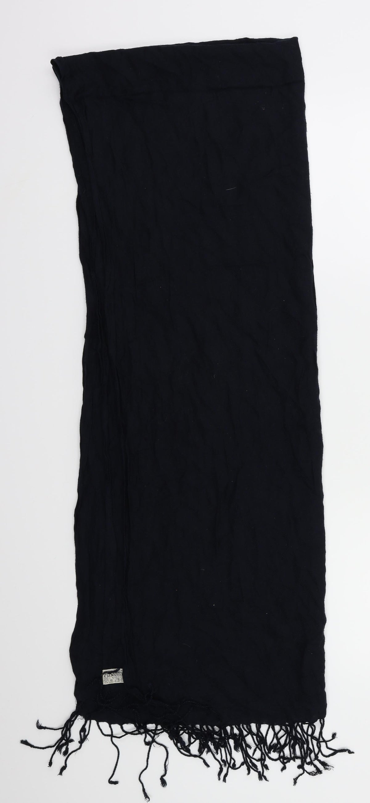 Front view of Preworn unisex blue scarf