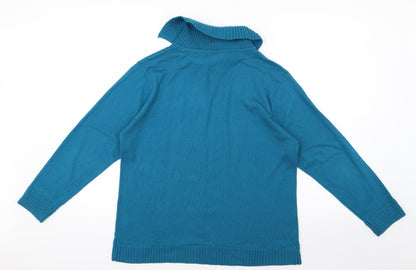 Angelina Azani Womens Blue  Knit Pullover Jumper Size L