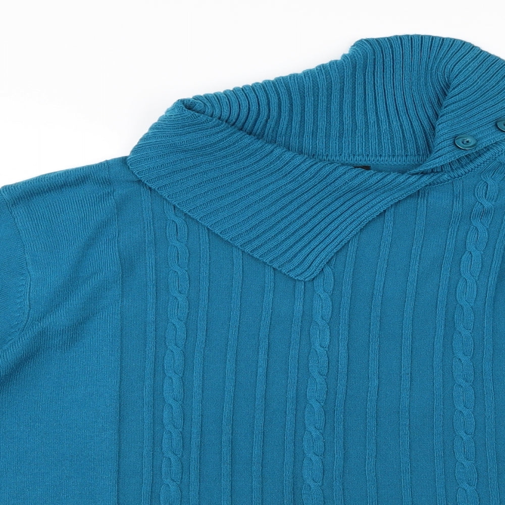 Angelina Azani Womens Blue  Knit Pullover Jumper Size L