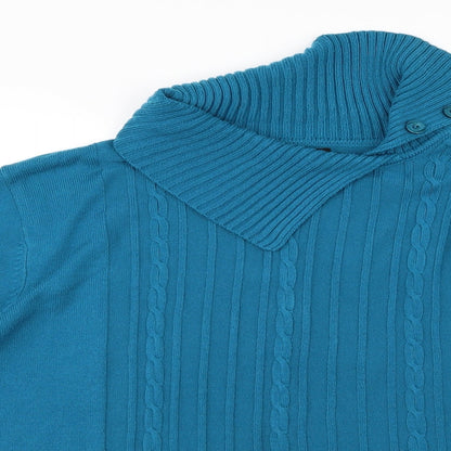 Angelina Azani Womens Blue  Knit Pullover Jumper Size L