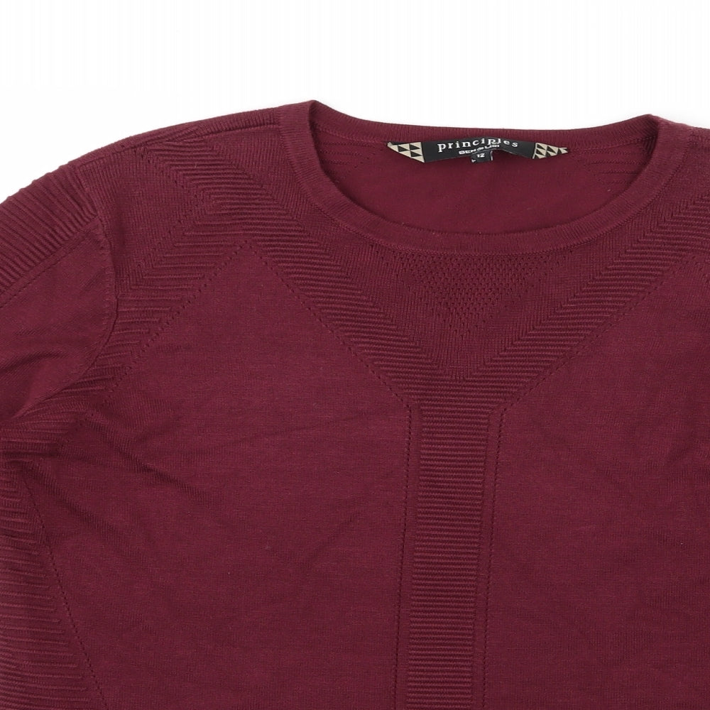 Principles Womens Purple  Knit Pullover Jumper Size 12