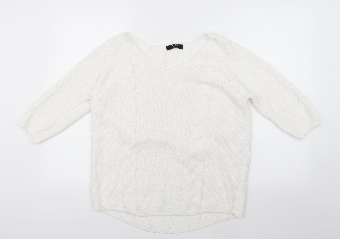 George Womens White  Knit Pullover Jumper Size 12