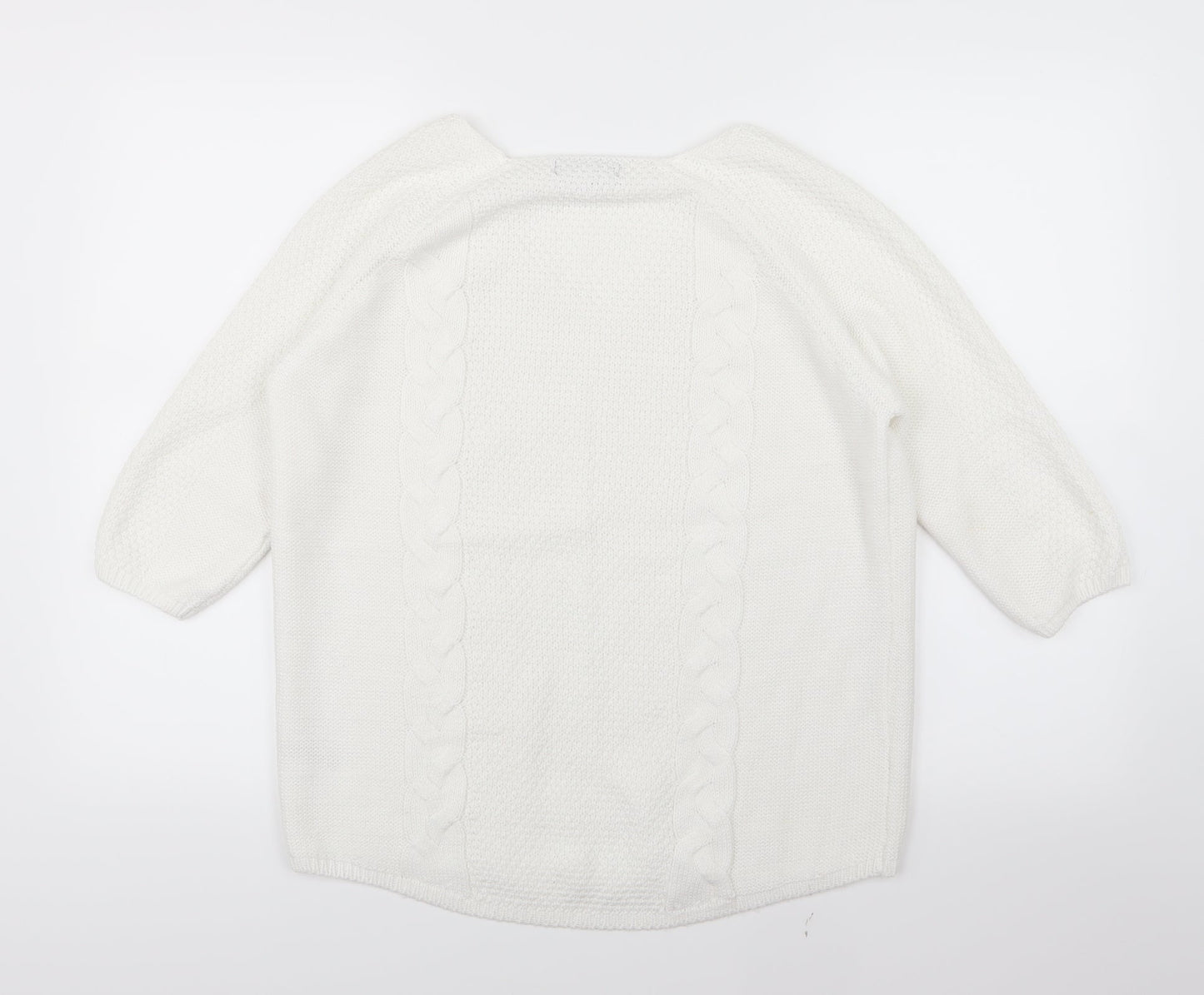 George Womens White  Knit Pullover Jumper Size 12