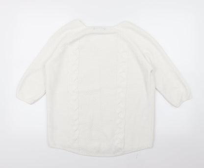 George Womens White  Knit Pullover Jumper Size 12