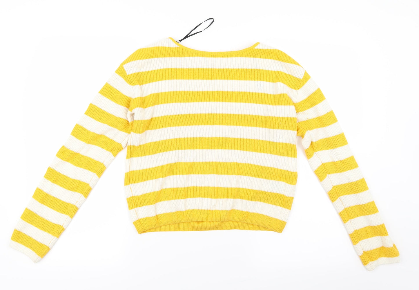 H&M Girls Yellow Striped Knit Pullover Jumper Size 15 Years