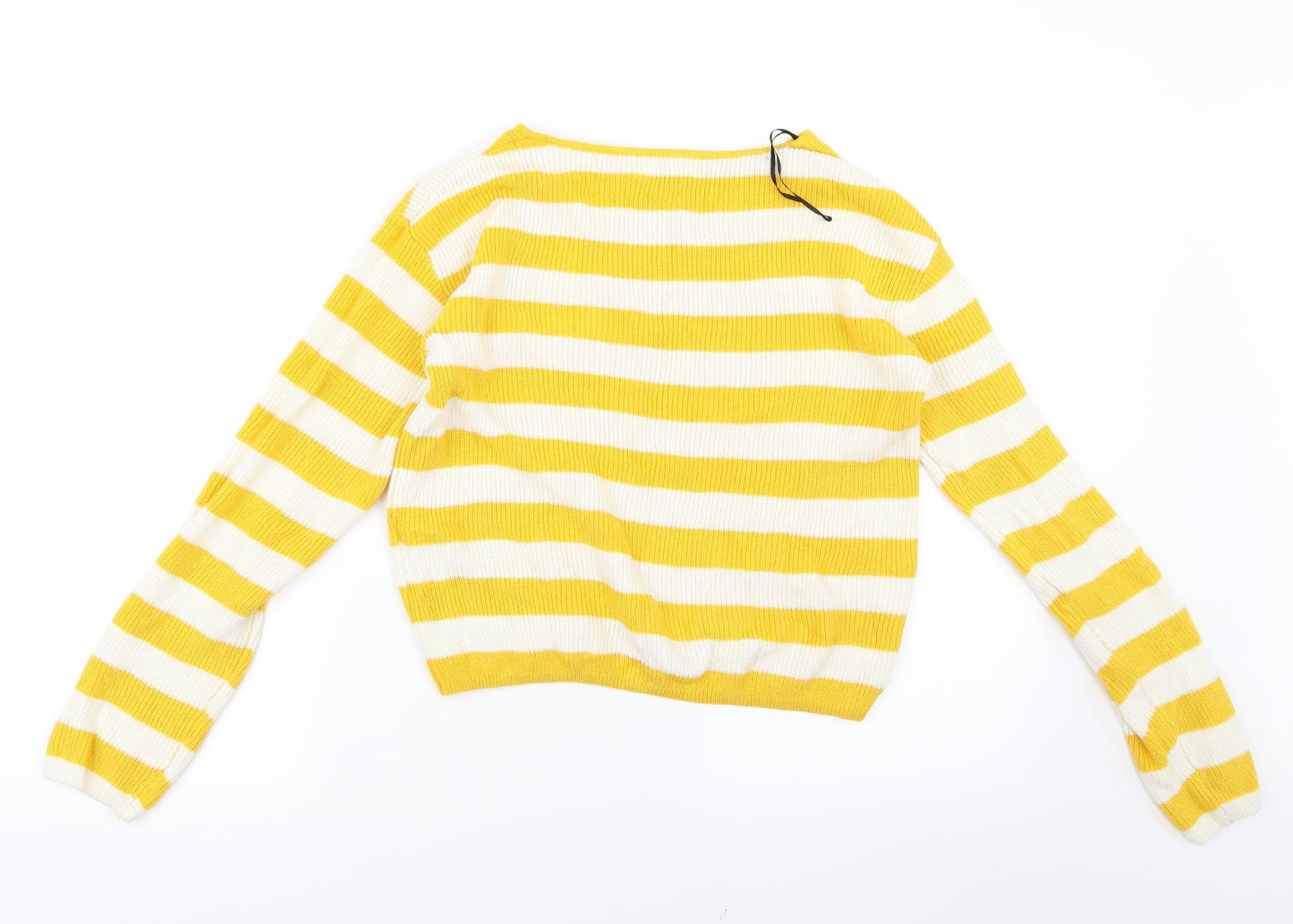 H&M Girls Yellow Striped Knit Pullover Jumper Size 15 Years