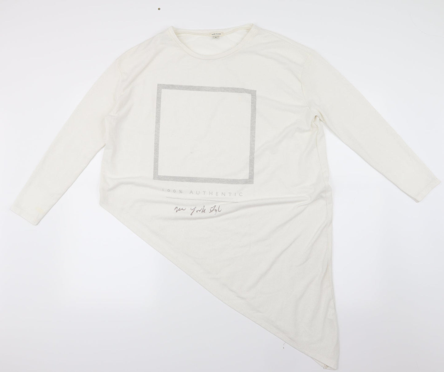 Womens UK Size 12 River Island White Basic T-Shirt