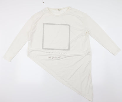 Womens UK Size 12 River Island White Basic T-Shirt