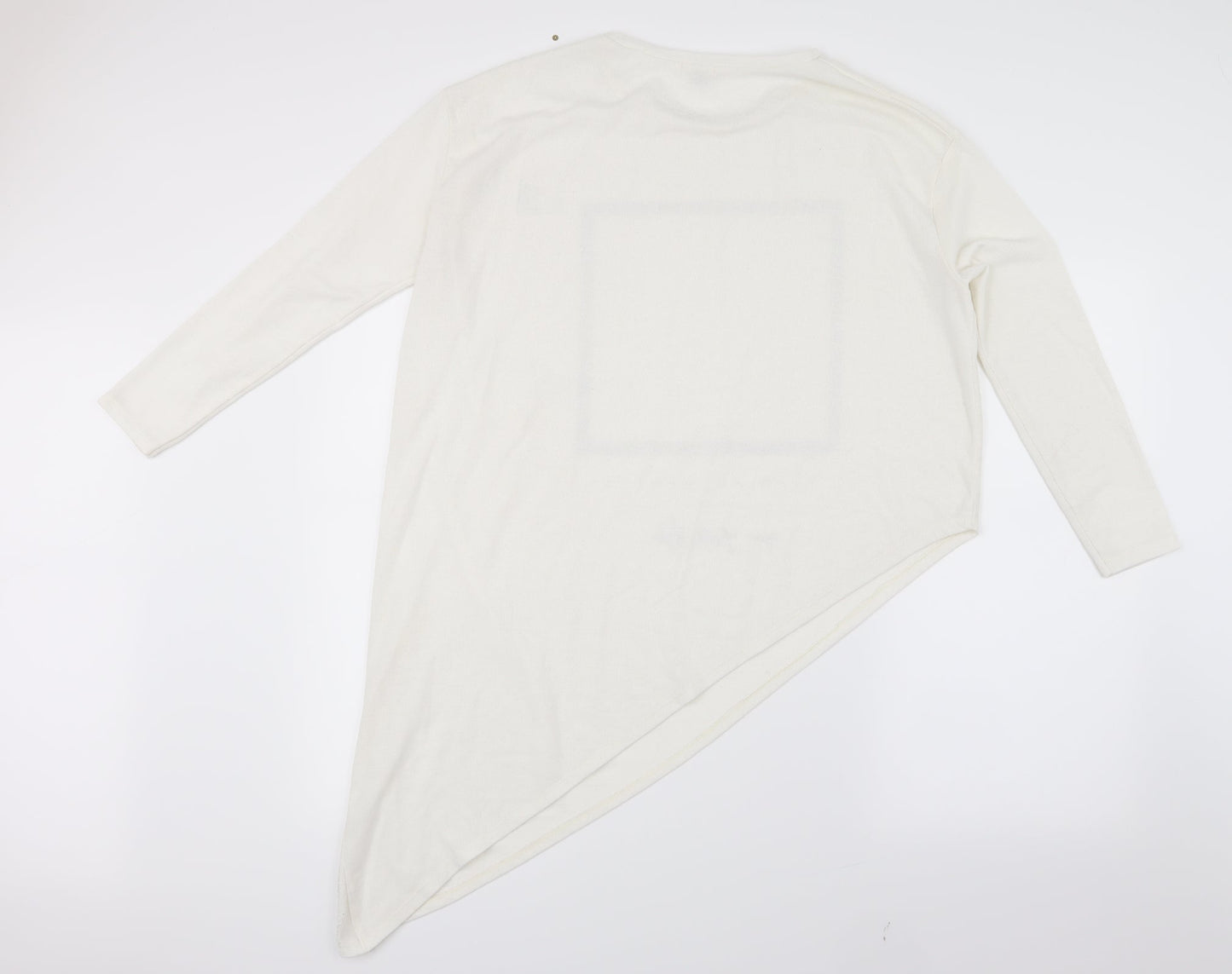 Womens UK Size 12 River Island White Basic T-Shirt