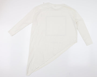 Womens UK Size 12 River Island White Basic T-Shirt