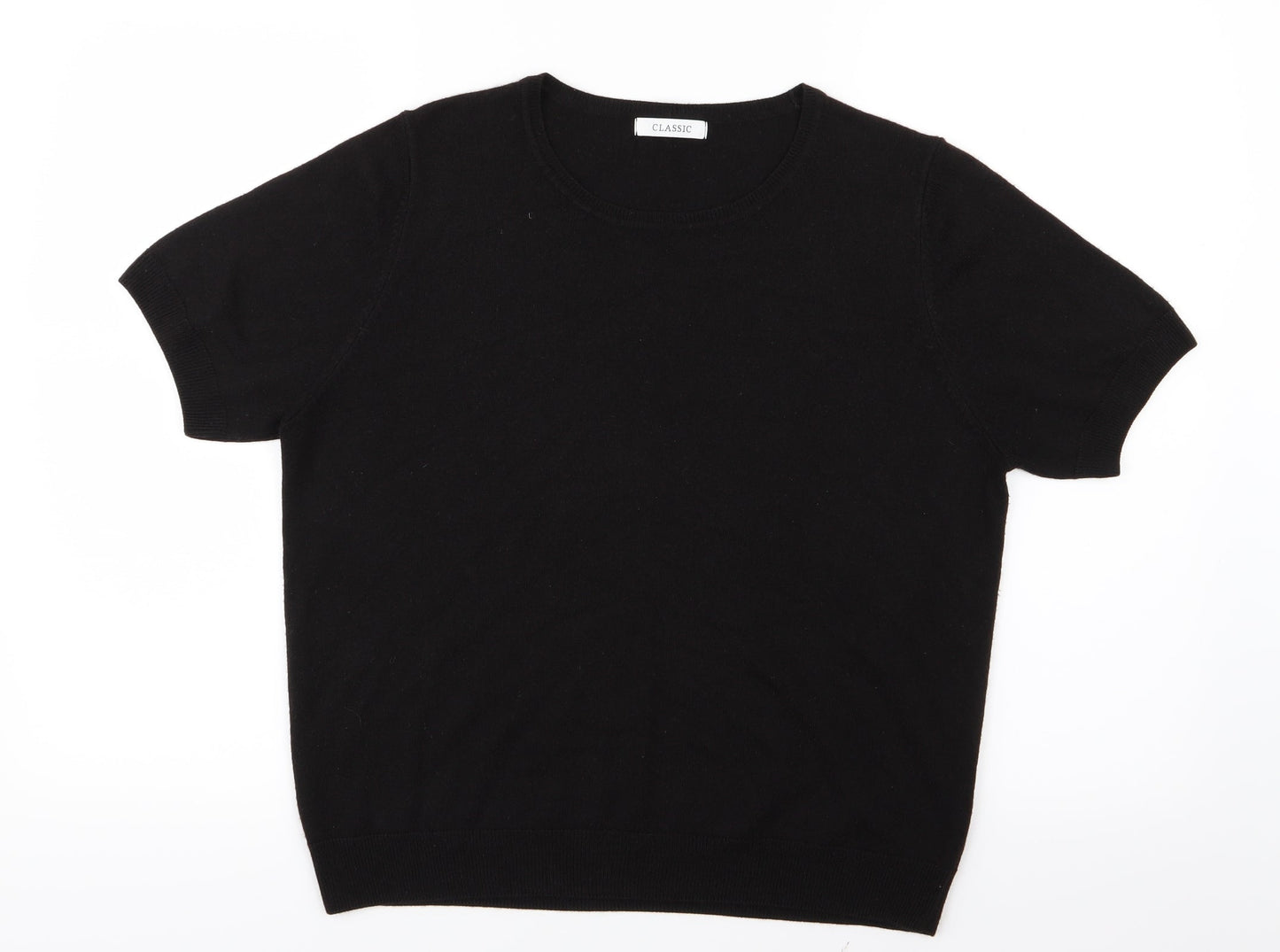 Womens UK Size 16 Marks and Spencer Black Basic T-Shirt