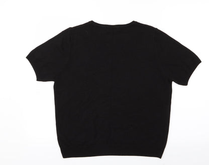 Womens UK Size 16 Marks and Spencer Black Basic T-Shirt