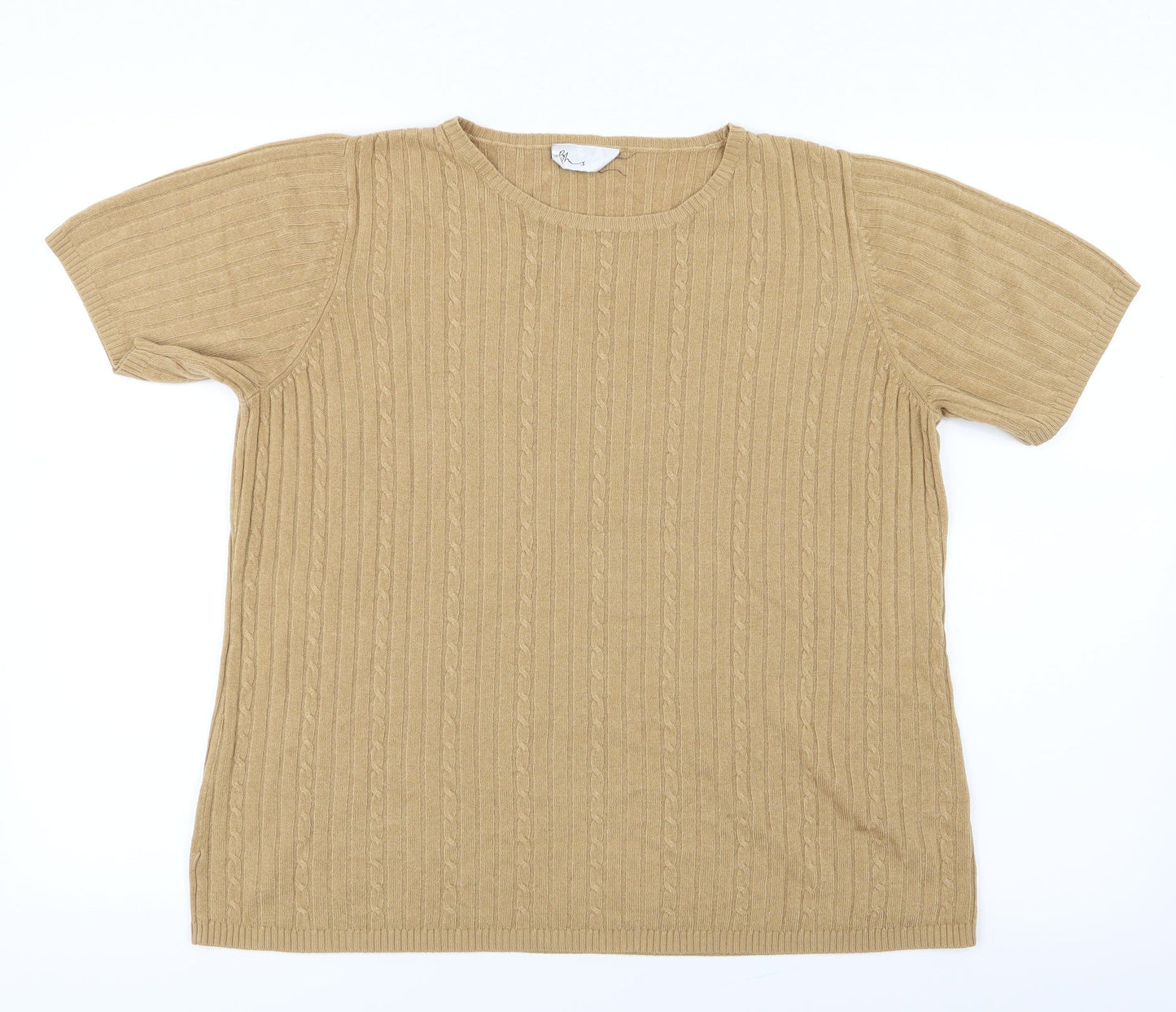 Womens UK Size 18 BHS Beige Basic T-Shirt