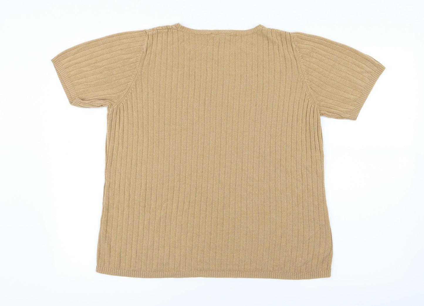 Womens UK Size 18 BHS Beige Basic T-Shirt